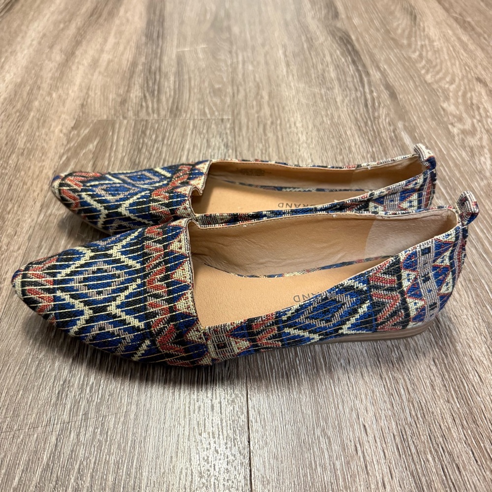 Lucky Brand Beechmer Pointed Flat Western Aztec Boho ￼Women’s Size 7.5